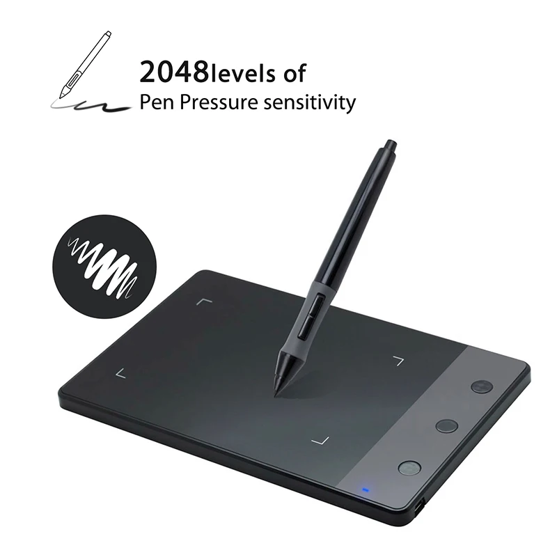 H420 Mini Graphics Tablet with 3 Customized Press Keys Signature Pad 2048 Level Pressure Drawing Tablet Perfect for OSU
