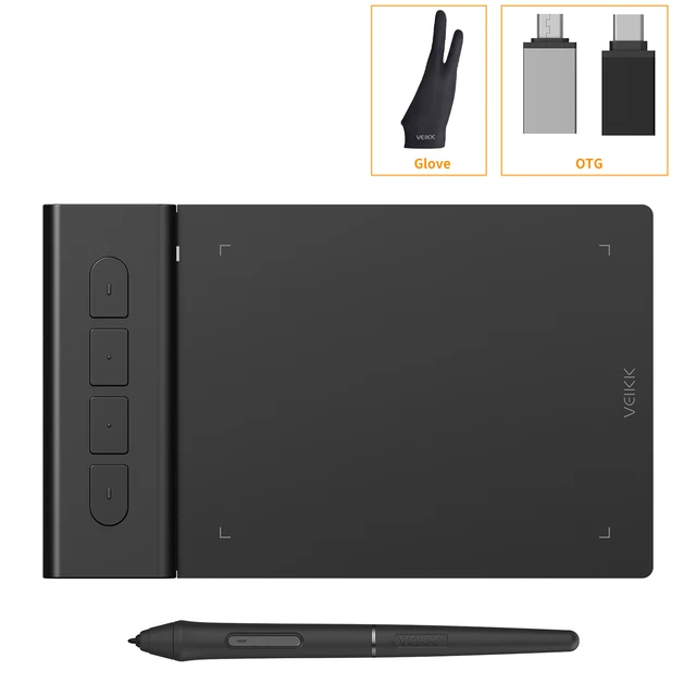 VK430 Mini Drawing Tablet 4x3 Inch Digital Graphics Tablet With Passive Pen Support Windows Android Mac Chromebook for OSU