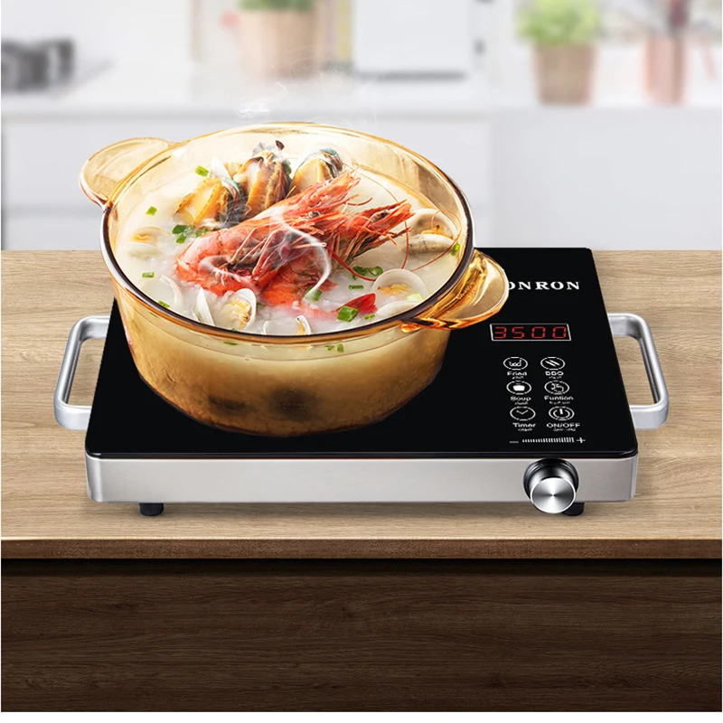 Intelligent induction cooker electric ceramic cooker touch waterproof adjustable temperature electromagnetic light wave cooker