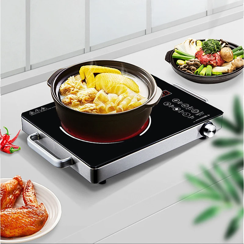 Intelligent induction cooker electric ceramic cooker touch waterproof adjustable temperature electromagnetic light wave cooker