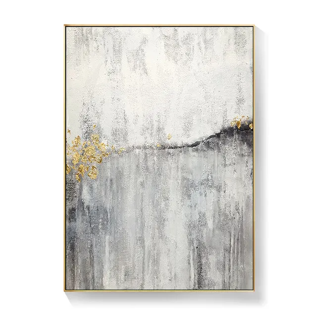 Abstract Gray White Golden Canvas Posters and Prints Cuadros Nordic Style Wall Art Paintings Pictures for Living Room Home Decor
