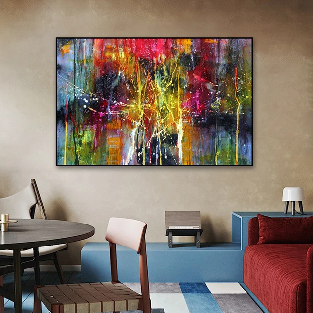 Wall Picture for Living Room Oil Paintings on Canvas Hand-Painted Thick Branches of Tree Leaves Hotel Décor Art No Frame