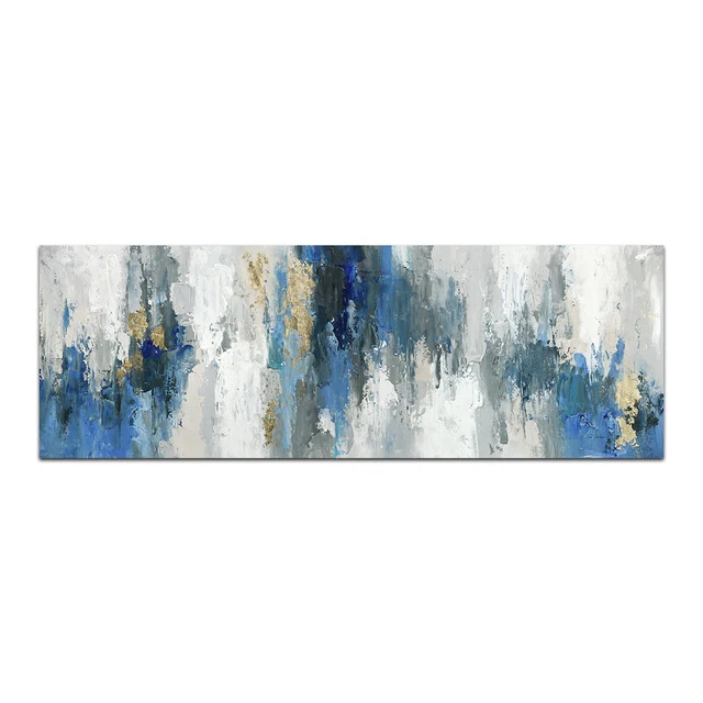 Modern Abstract oil Paintings Print on Canvas Nordic Blue Wall Art Pictures Canvas Posters for Living Room Home Wall Decoration