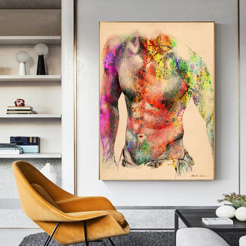Modern Male Nude Canvas Paintings Abstract Body Posters and Prints Wall Art Pictures for Living Room Home Decoration Cuadros