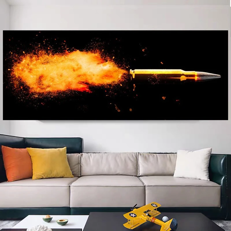 Bullet Explosion Poster Canvas Print Wall Art Picture Modern Large Size Living Room Home Aesthetic Decoration Painting Cuadros