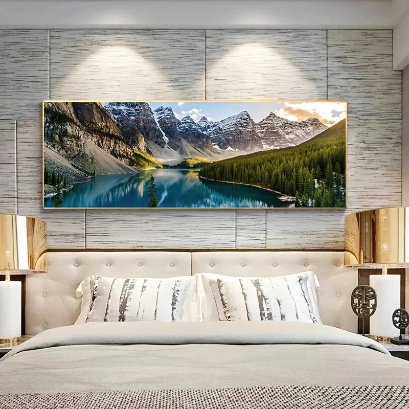 Landscape Canvas Painting Lake Forest Mountain Scenery Painting Wall Art Décor Posters For Living Room Bedroom Prints Picture