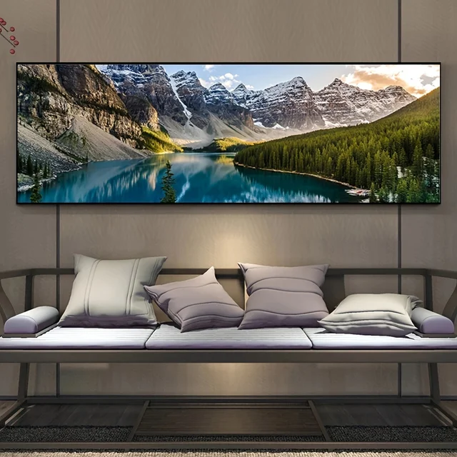 Landscape Canvas Painting Lake Forest Mountain Scenery Painting Wall Art Décor Posters For Living Room Bedroom Prints Picture