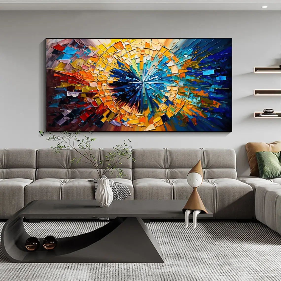 Colorful Oil Painting On Canvas Large Wall Art Abstract Textured Hand Painted Painting Custom Painting Living Room Wall Decor
