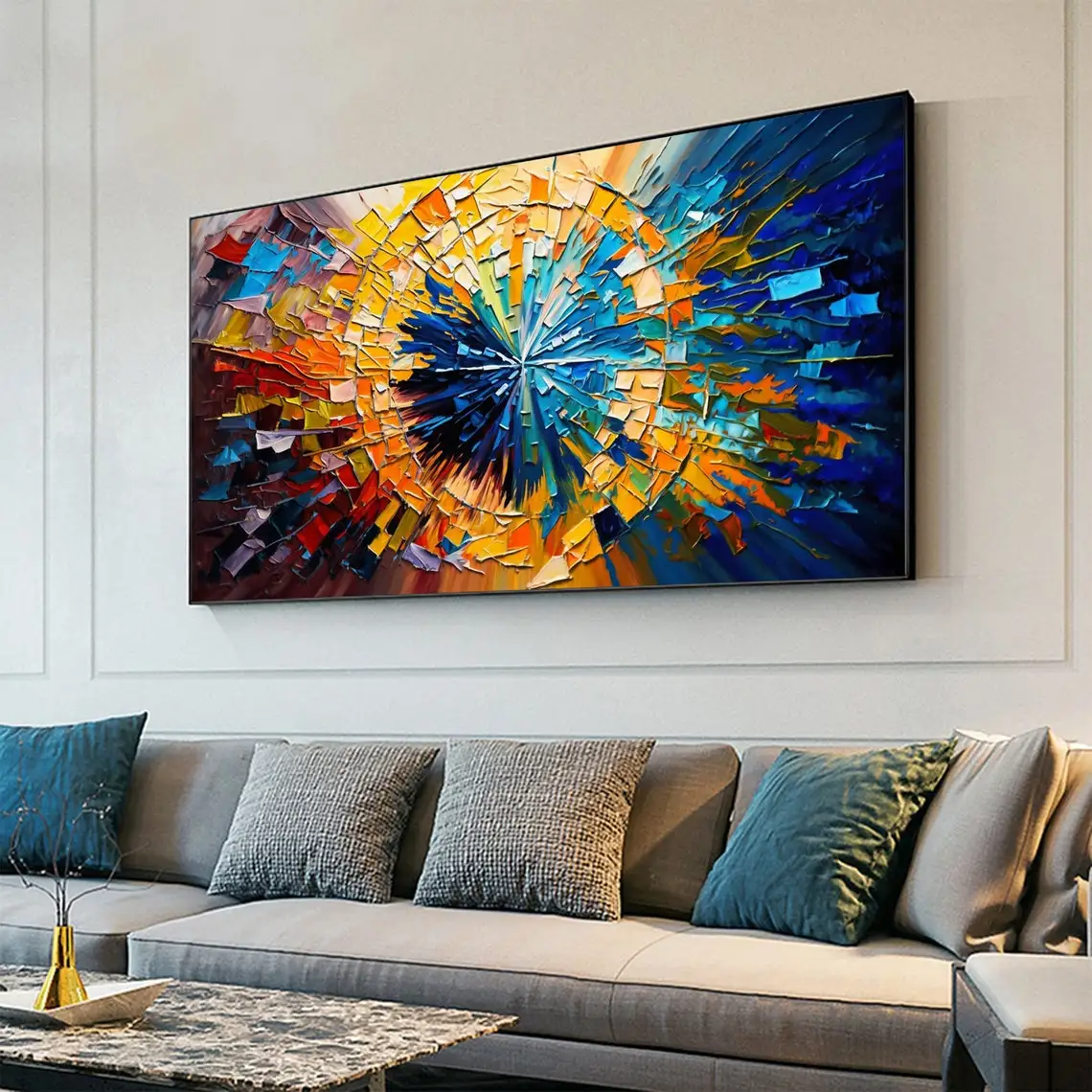 Colorful Oil Painting On Canvas Large Wall Art Abstract Textured Hand Painted Painting Custom Painting Living Room Wall Decor