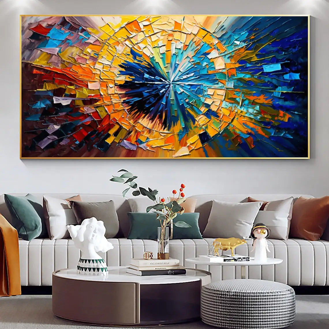 Colorful Oil Painting On Canvas Large Wall Art Abstract Textured Hand Painted Painting Custom Painting Living Room Wall Decor