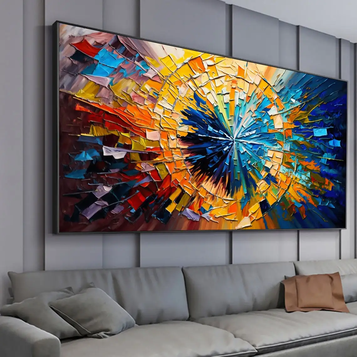 Colorful Oil Painting On Canvas Large Wall Art Abstract Textured Hand Painted Painting Custom Painting Living Room Wall Decor