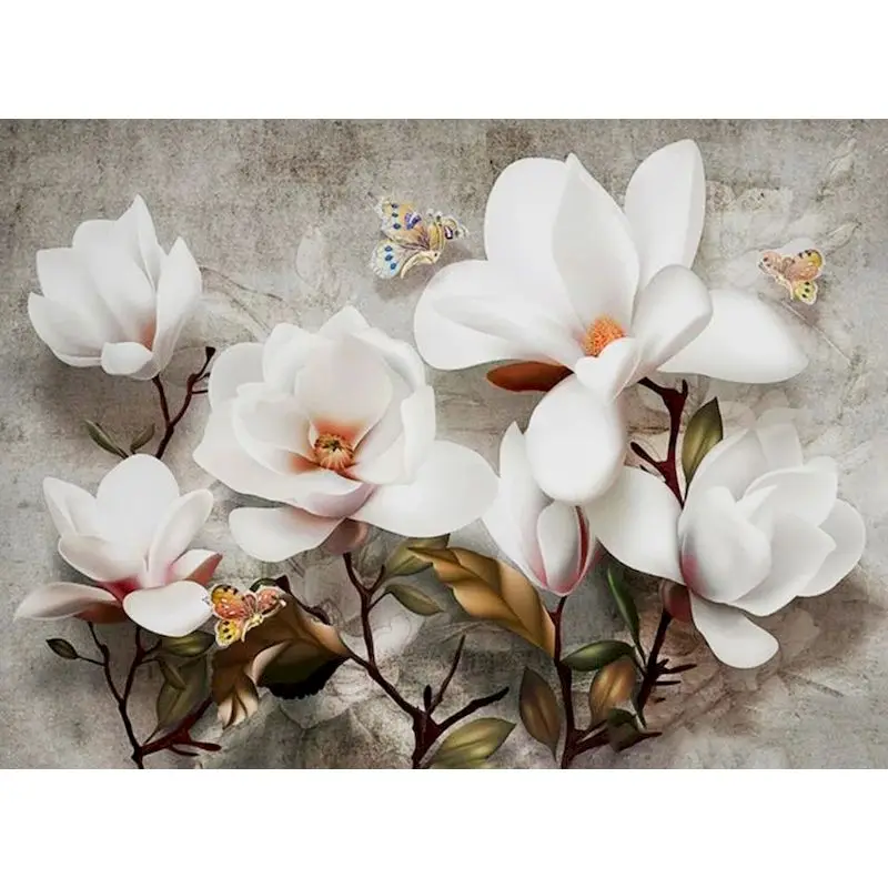 GATYZTORY Painting By Number White Flower Kits Handpainted Picture By Number Scenery Drawing On Canvas Home Decoration DIY Gift
