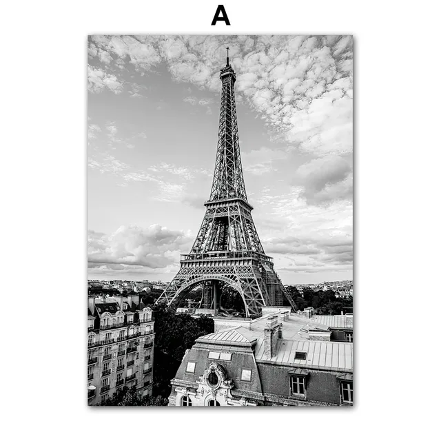 Paris Towel Fashion Street Diamond Ring Canvas Painting Posters Wall Art Prints Black White Pictures Living Room Decoration Home