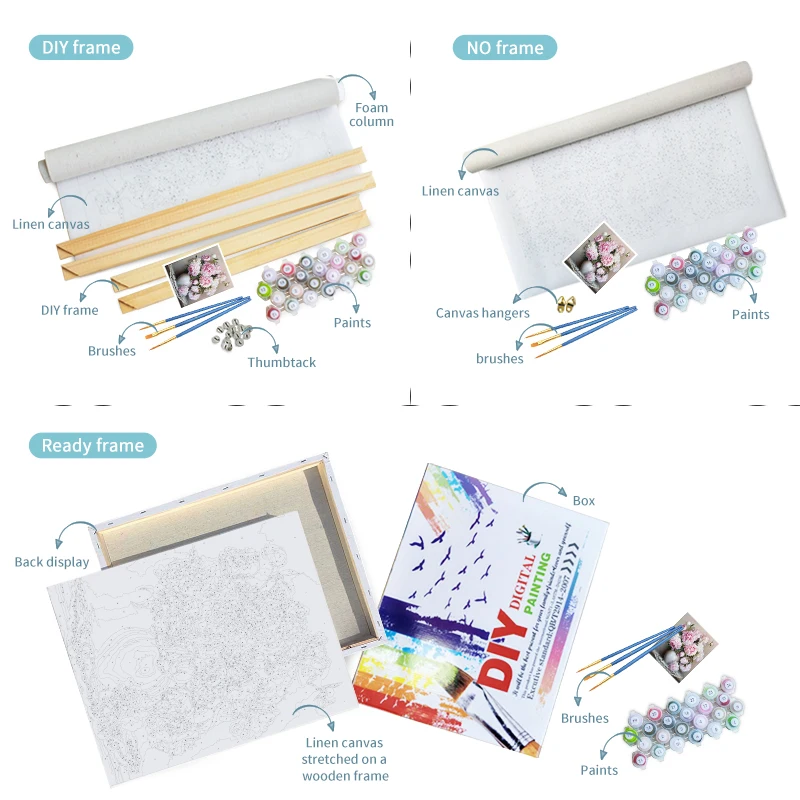 GATYZTORY Modern Painting By Numbers For Adults With Frame 60x75cm Abstract Picture On Number Wall Art For Diy Gift