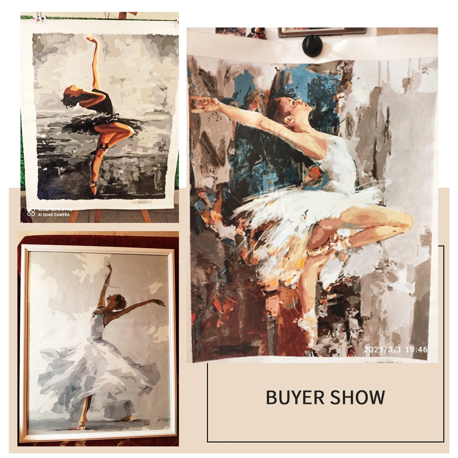 GATYZTORY 60×75cm Diy Frame Ballet Painting By Numbers Canvas Figure Oil Paint By Numbers Handpainted Diy Gift Home Wall DecorPr