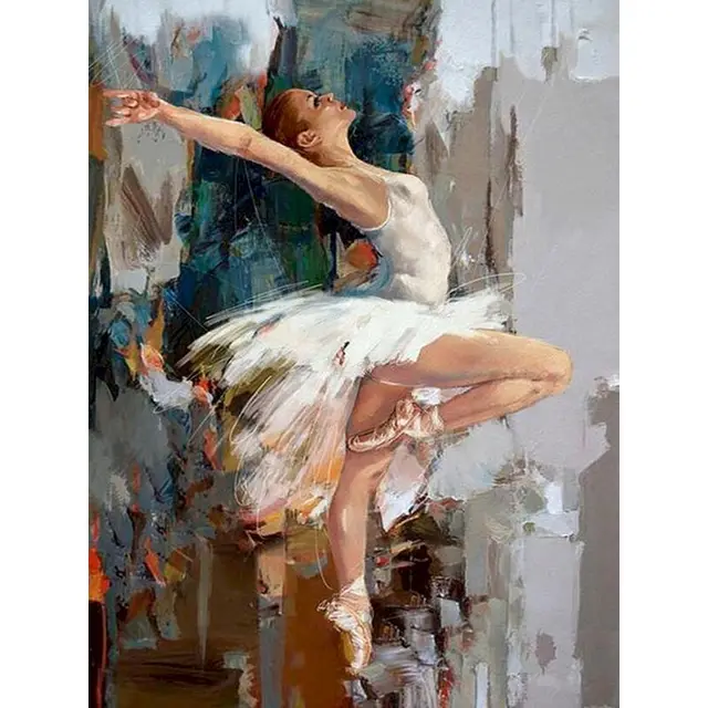 GATYZTORY 60×75cm Diy Frame Ballet Painting By Numbers Canvas Figure Oil Paint By Numbers Handpainted Diy Gift Home Wall DecorPr