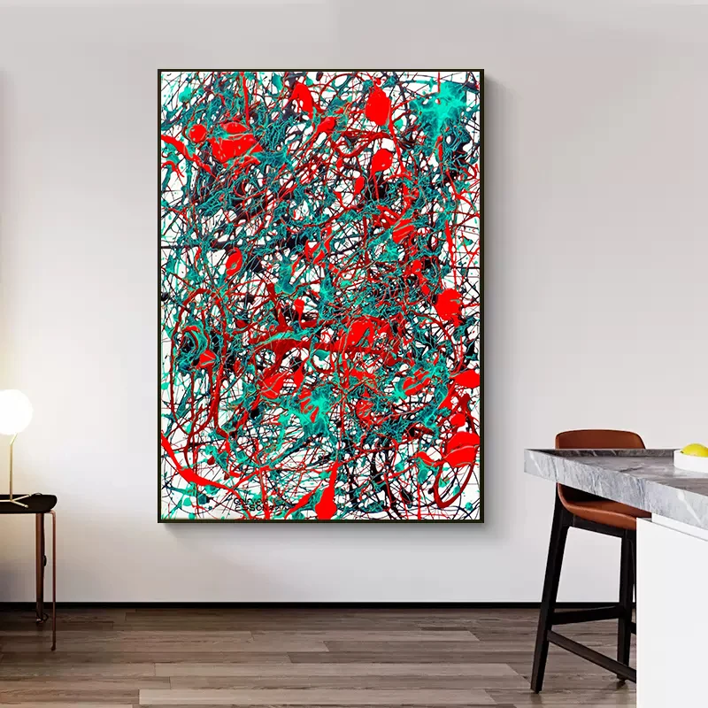 By Jackson Pollock Famous Artwork Canvas Painting Graffiti Abstract Wall Art For Living Room Home Decoration