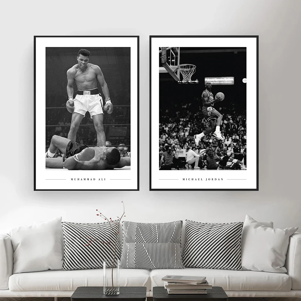 Muhammad Ali Boxing Legend Sport Player Poster Canvas Painting Black White Wall Art Pictures Posters and Prints Home Decoration