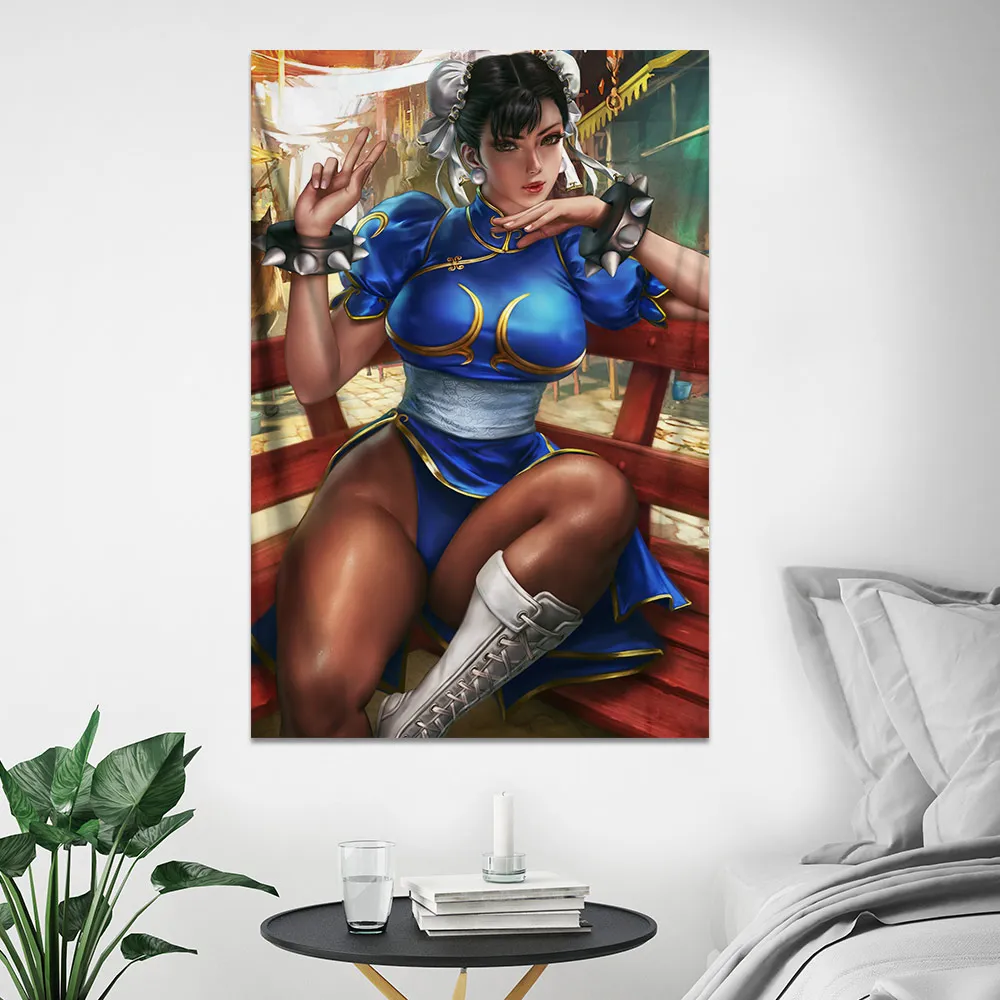 Video fighting game SF sexy girl Chunli Canvas Poster decorative painting large size HD printing wall art tapestry wall painting