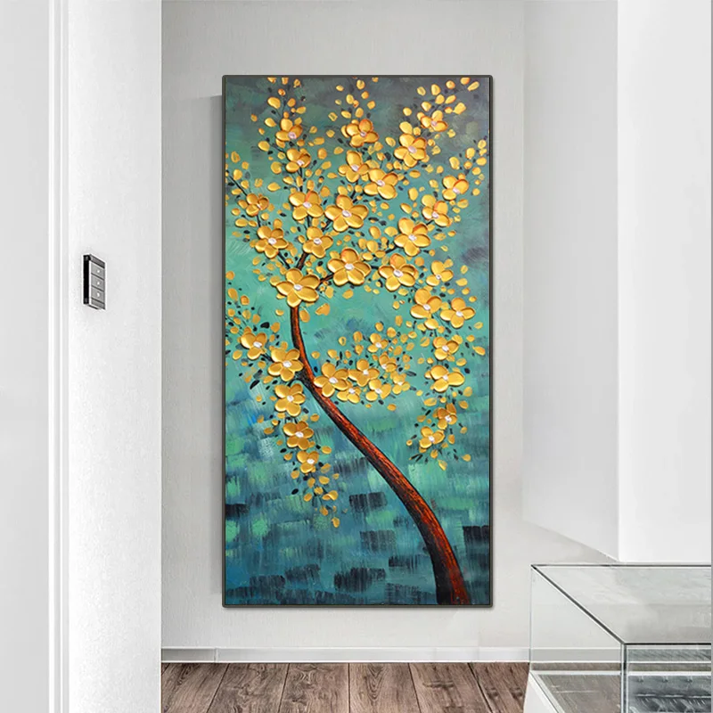 Modern Abstract Canvas Painting Colorful Tree Poster and Print Wall Art Pictures Luxury for Living Room Home Artwork Decoration