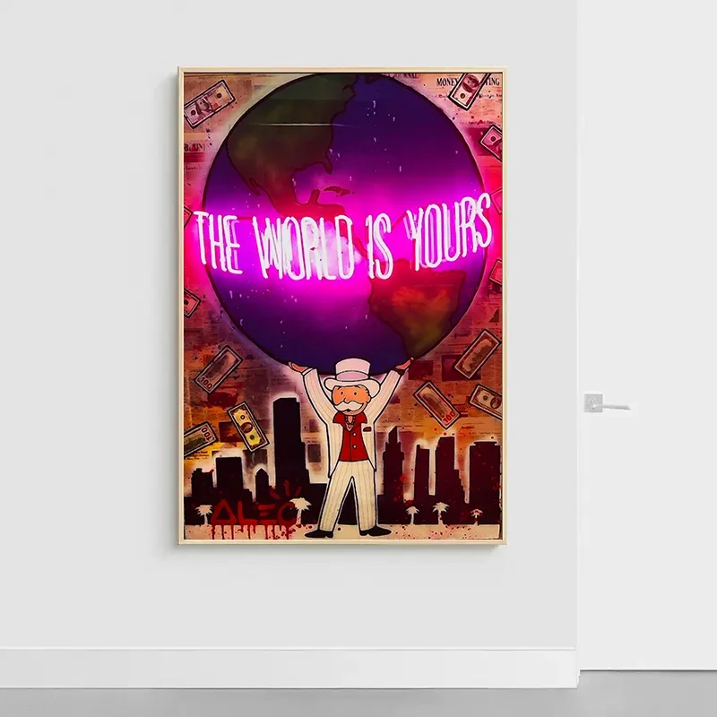 Alec Monopoly Millionaire Money Canvas Painting Modern Fashion Street Graffiti Wall Poster Prints Room Gifts Home Pictures Decor