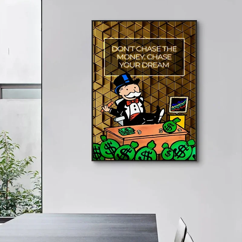 Alec Monopoly Millionaire Money Canvas Painting Modern Fashion Street Graffiti Wall Poster Prints Room Gifts Home Pictures Decor