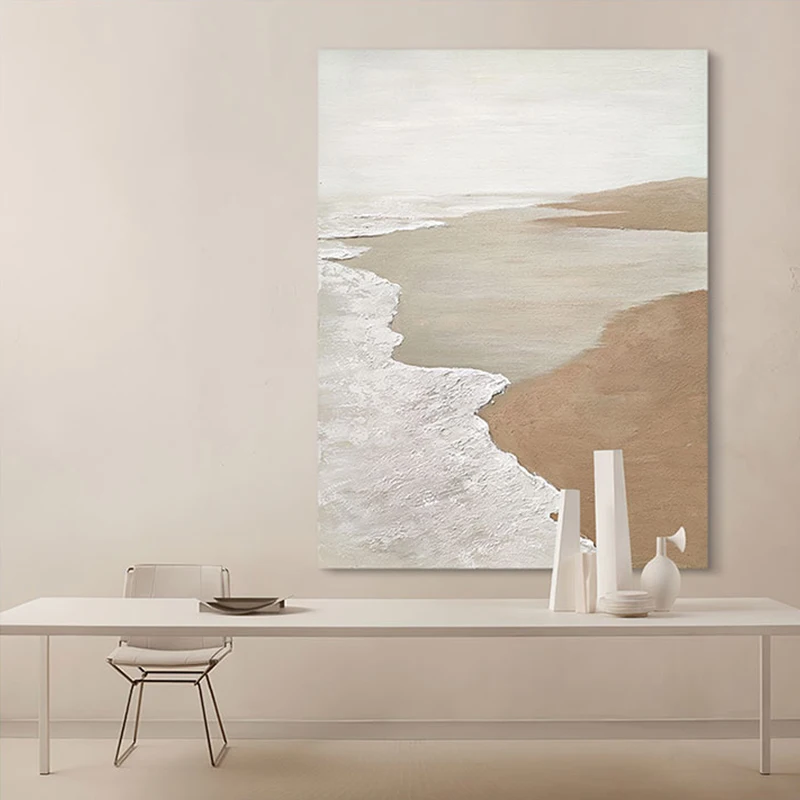 Handmade Seascape Art Picture Modern Living Room Decoration Oil Painting Textured Sea Scenery Art beach Home Wall Hanging Mural