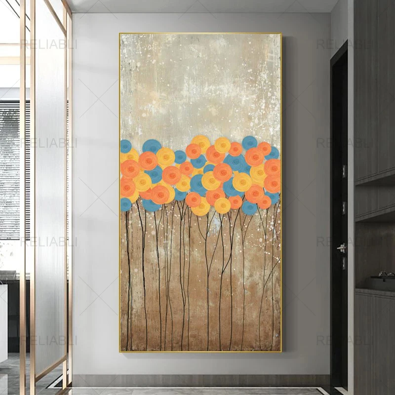 Modern Abstract Tree Flowers Posters Canvas Painting Home Decoration Plant Cuadro Wall Art Picture For Living Room No Frame