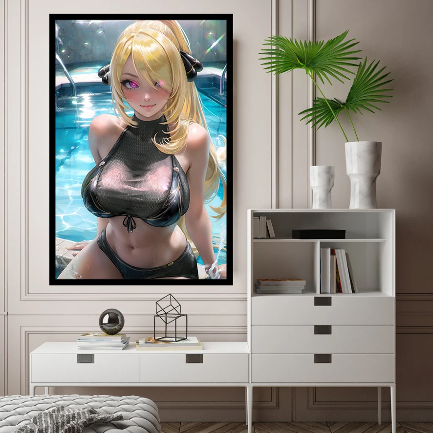 Animation Canvas Poster Cynthia Gijinka Morrigan sexy HD large wall art