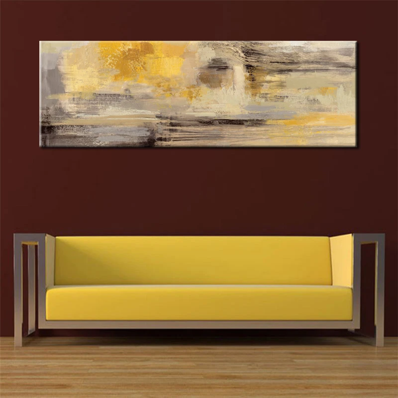 Posters and Prints Wall Art Canvas Painting, Modern Abstract Golden Yellow Posters Wall Art Pictures For Living Room Home Decor