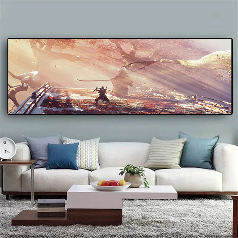 Large Size Game Poster Wall Decor Painting SEKIRO Shadows Die Twice Picture Video Games Art Frameless Painting Wall Art Cuadros