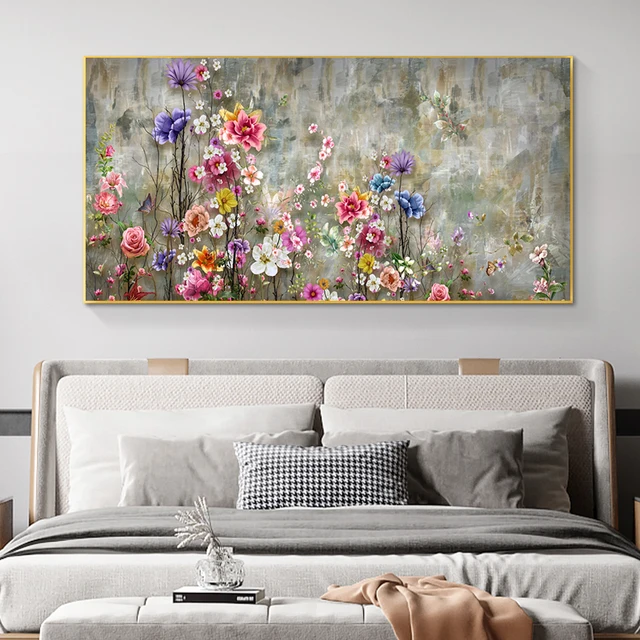 Abstract Art Colorful Flower Canvas Painting Wall Art Spring Tree Floral Posters Prints for Living Room Bedroom Décor