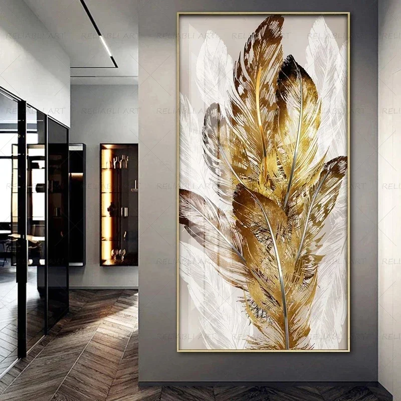 Classic Fashion Wall Art Large Size Feather Canvas Poster Print Oil Painting Home Bedroom Living Room Décor