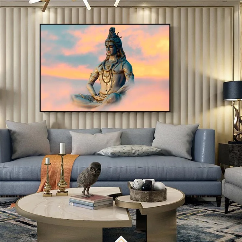 Lord Shiva Wall Art Canvas Paintings Hindu Gods Home Decorative Posters and Prints Hinduism Pictures For Living Room No Frame