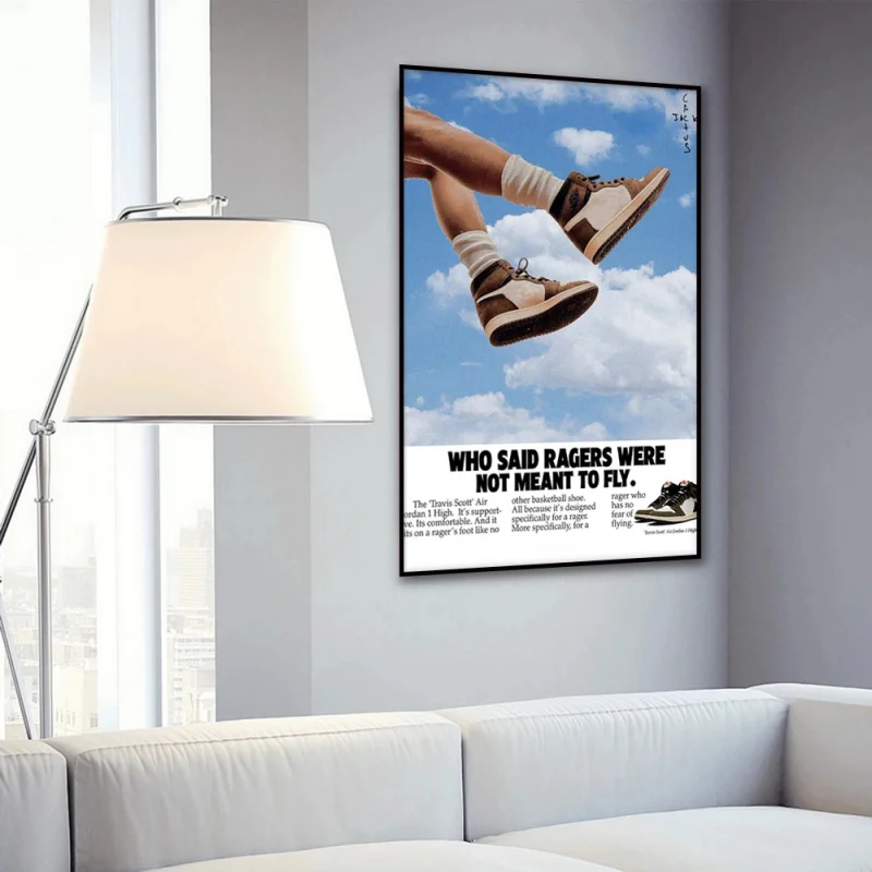 Basketball Shoes Poster Wall Art Retro Style Home Decor Painting Classic Sports Mural Pictures Printed Artwork