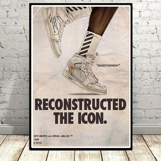 Basketball Shoes Poster Wall Art Retro Style Home Decor Painting Classic Sports Mural Pictures Printed Artwork