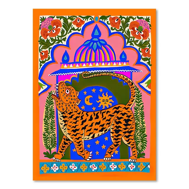 Colorful Abstract Poster and Prints Tropical Jungle Wall Art Canvas Painting Wall Pictures Living Room Décor