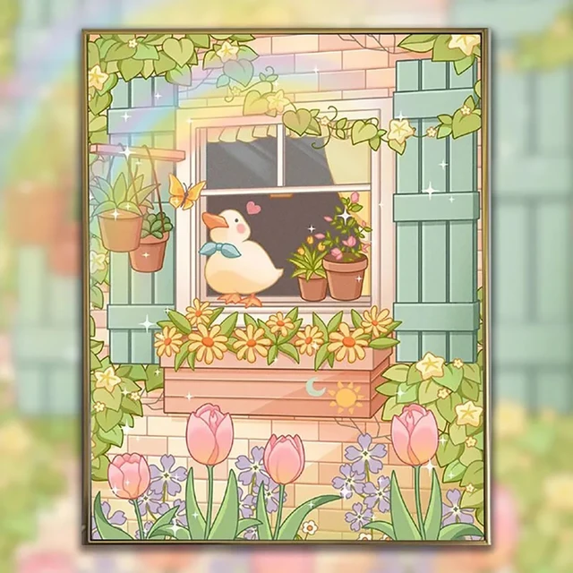 Diamond Painting Children's Cartoon Cute Duckling Anime DIY Handmade Diamond Painting