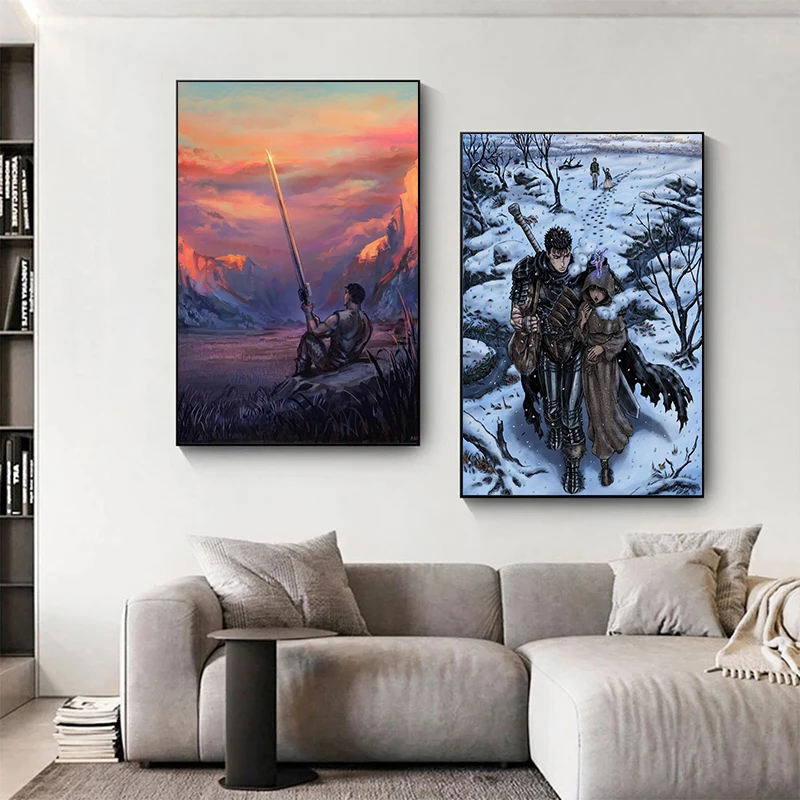 Modern Berserk Sword Poster Abstract Canvas Painting Poster and Print Wall Art Picture for Living Room Home Decor Cuadros