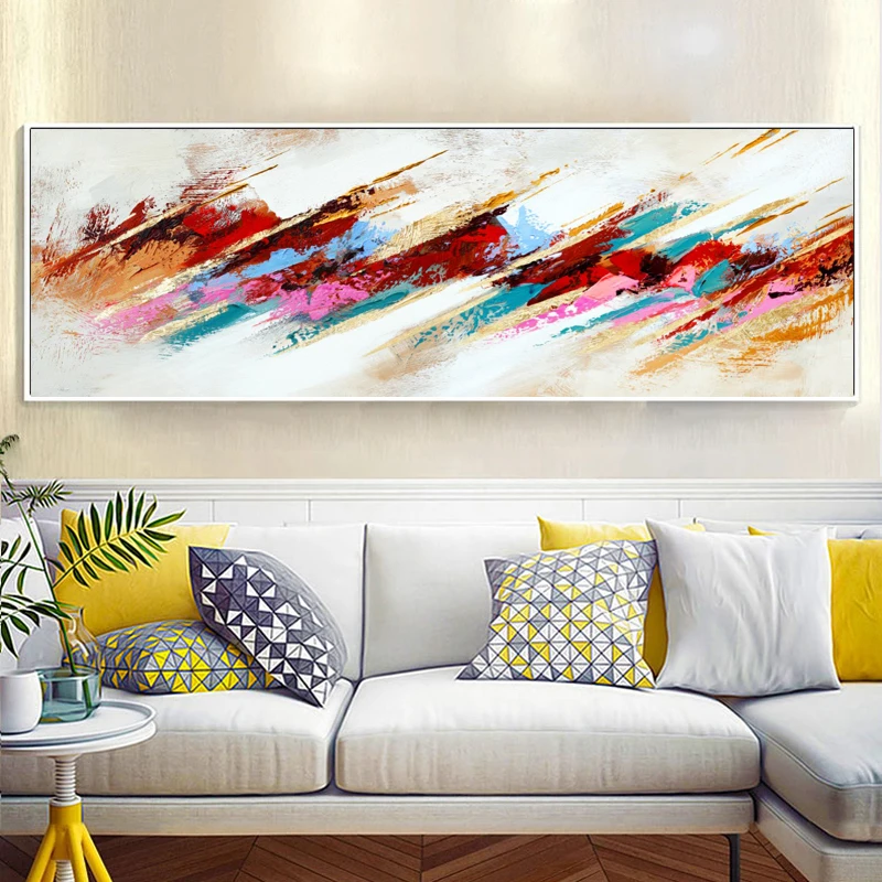Modern Abstract Oil Painting on Canvas Posters and Prints Wall Art Painting Blue Abstract Art Picture for Living Room Home Decor