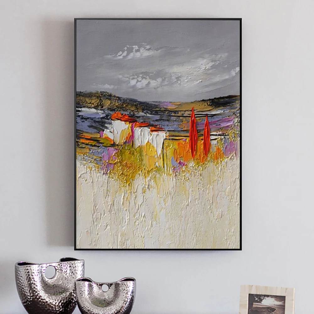 Oil Painting On Canvas Handmade Abstract Landscape Thick Oil Wall Art Hand Painted Large Sized Decoration Paintings
