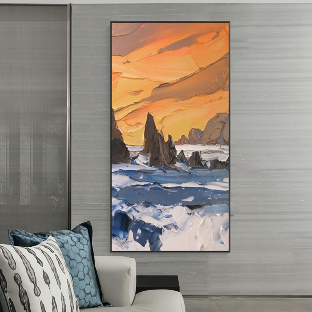 Oil Painting On Canvas Handmade Abstract Landscape Thick Oil Wall Art Hand Painted Large Sized Decoration Paintings