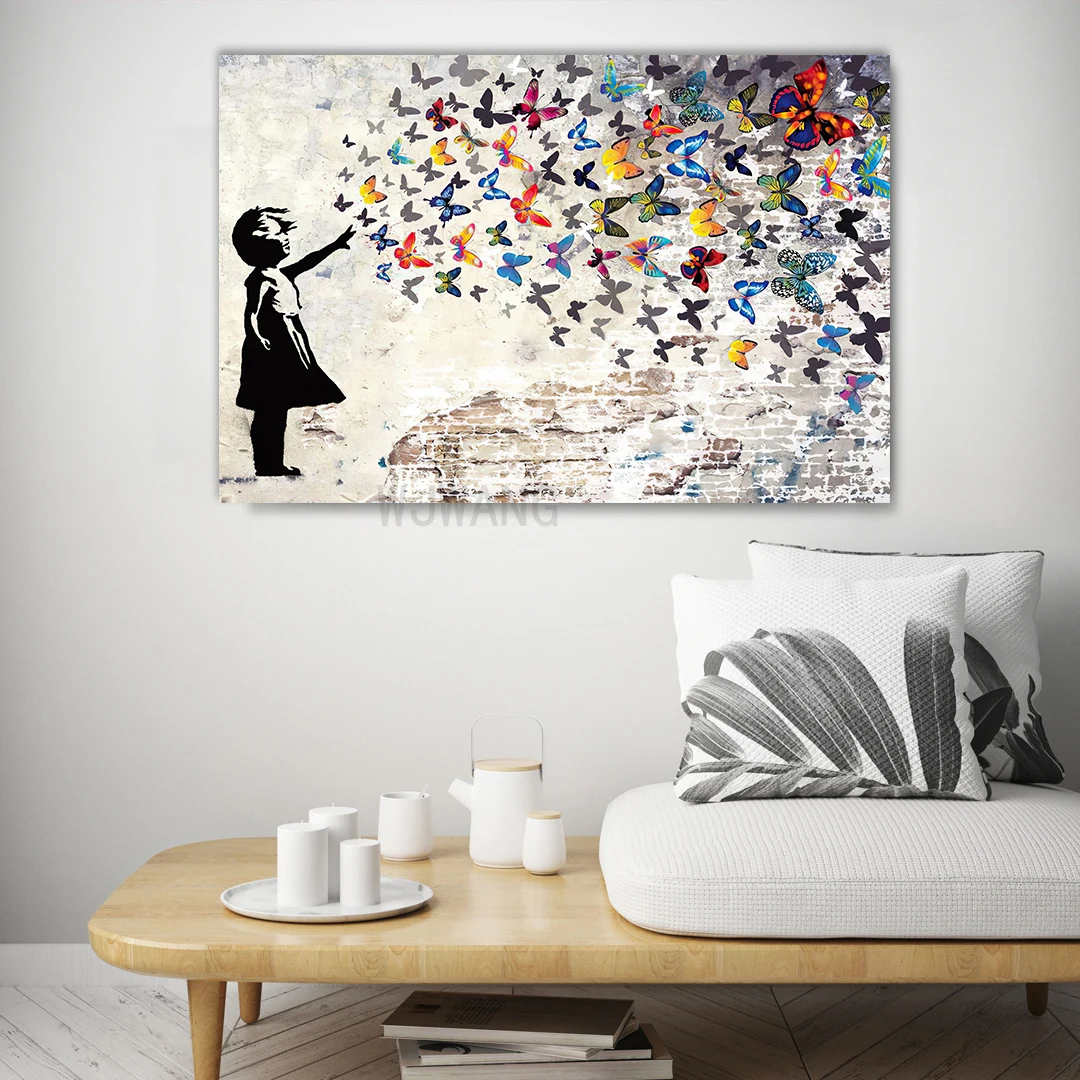 Street Graffiti Art Canvas Painting Girls Figure Posters and Prints Wall Art Pictures for Living Room Home Decoration