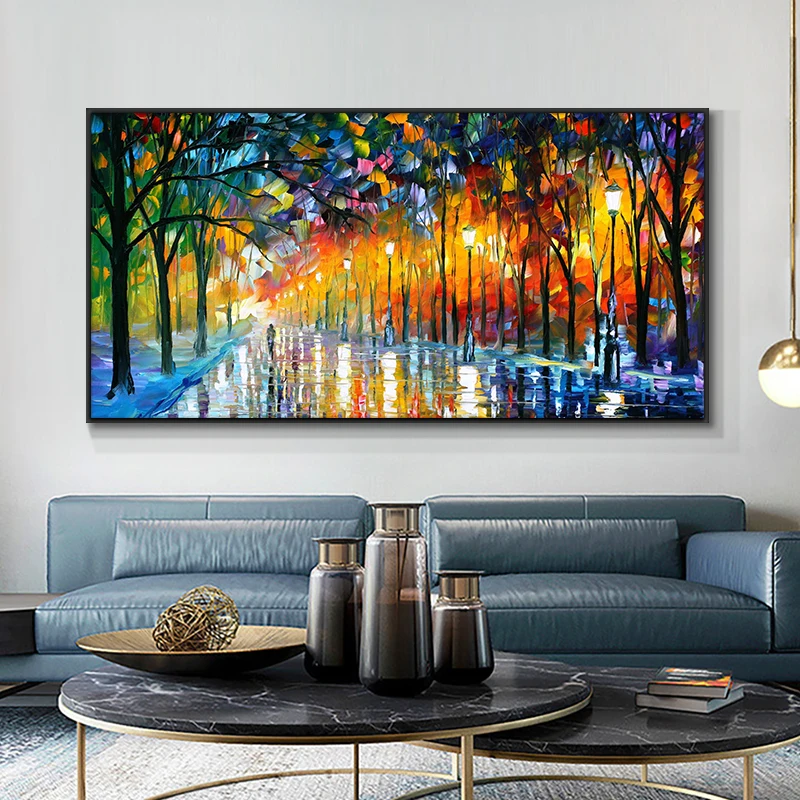 Modern Abstract Walking Down The Street Oil Painting  Print On Canvas Nordic Poster Wall Art Picture For Living Room Home Decor