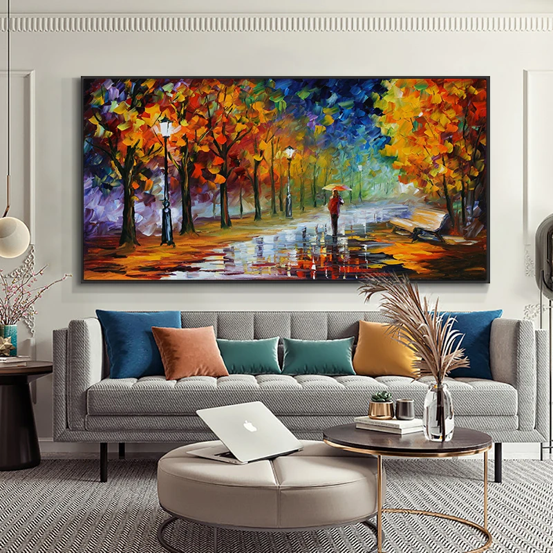 Modern Abstract Walking Down The Street Oil Painting  Print On Canvas Nordic Poster Wall Art Picture For Living Room Home Decor