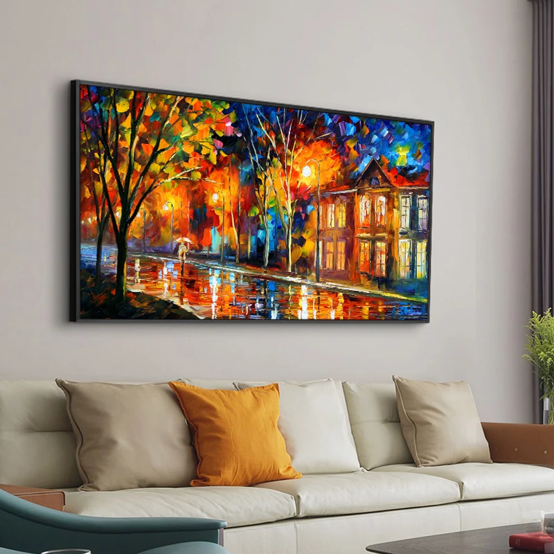 Modern Abstract Walking Down The Street Oil Painting  Print On Canvas Nordic Poster Wall Art Picture For Living Room Home Decor