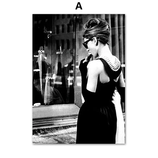 Paris Fashion Girl Luxury Store Black White Nordic Posters And Prints Art Canvas Painting Wall Pictures For Living Room Decor