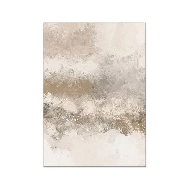 Neutral Abstract Art Prints Poster Modern Minimalist Brush Strokes Nordic Canvas Painting Wall Picture Interior Room Home Decor