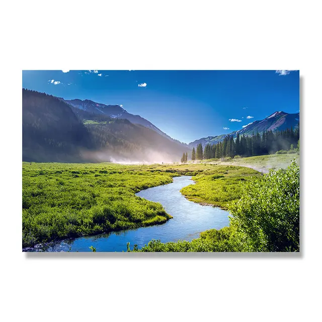 Nordic Mountain Lake Picture Nature Scenery Scandinavian Canvas Painting Landscape Posters Wall Art for Home Room DecorationProd