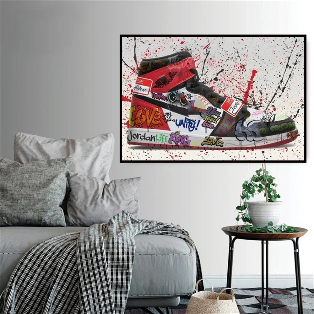 Classic Fashion Trend Sneakers Wall Art Street Graffiti HD Canvas Painting Posters Prints Home Bedroom Living Room Decoration